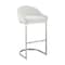 Armen Living Atherik Bar Stool in Brushed Stainless Steel with White Faux Leather 840254335790 - alternate 1